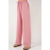 Geniş Paça Keten Pantolon 6735 - Pudra