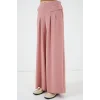 Geniş Paça Pileli Pantolon 6718 - Gül Kurusu