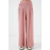 Geniş Paça Pileli Pantolon 6718 - Gül Kurusu