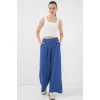 Geniş Paça Pileli Pantolon 6718 - İndigo