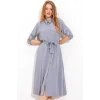 Gri Kuşaklı Gömlek Elbise 2442