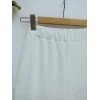 İthal Kumaş İspanyol Paça Pantolon -Beyaz