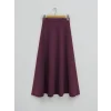 İthal Likralı Krep Kumaş Kiloş Çan Etek   -Bordo