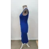 Kadın Askılı Kare Yakalı önden Düğmeli Midi Kaşkorse Elbise