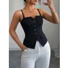 Kadın Askılı önü Döğmeli Atlas Bluz