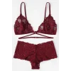 Kadın Bordo Özel Şık Sütyen Külot Takımı – Modern, Konforlu ve Günlük Kombinlere Uygun