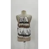 Kadın Halter Kollu Damla Detaylı Desenli Süprem Bluz