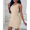Kadın Kalın Askılı Bodycon Kaşkorse Mini Elbise