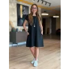 Kadın Kısa Kollu Bisiklet Yaka Cepli Viskon Iki Iplik Elbise