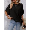 Kadın Kısa Kollu Bisiklet Yaka Yandan Bağcıklı Aerobin Bluz