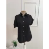Kadın Kısa Kollu Yakalı önü Düğmeli Müslim Gömlek