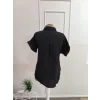 Kadın Kısa Kollu Yakalı önü Düğmeli Müslim Gömlek