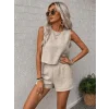 Kadın Kolsuz Bisiklet Yakalı Kısa Bluz Ve Short Ikili Takım