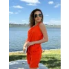 Kadın Kolsuz V Yaka Kuş Gözü Detay Bluz Short Aerobin Ikili Takım