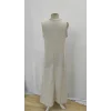 Kadın Kolsuz V Yakalı Maksi Boy Ithal Keten Elbise