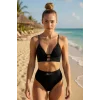 Kadın Siyah Yüksek Bel Özel Bikini Takımı – Modern, Konforlu ve Günlük Kombinlere Uygun