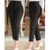 Kadın üste Oturan Paçası Bilek üzerinde Biten Krep Kumaş Kumaş Pantolon 36 (S) - 50 (5XL)
