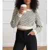Kadın Uzun Kollu Balıkçı Yaka Crop Triko Bluz