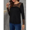 Kadın Uzun Kollu Bisiklet Yaka Dantel Detaylı Burgu Bluz