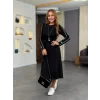 Kadın Uzun Kollu Bisiklet Yaka Midi Modal Elbise