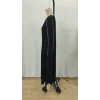 Kadın Uzun Kollu Bisiklet Yaka Midi Modal Elbise