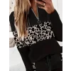 Kadın Uzun Kollu Fermuarlı Karışık Desenli Viskon Iki Iplik Bluz Ve Pantolon Ikili Takım