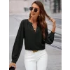 Kadın Uzun Kollu önden Düğmeli Hakim Yaka Ithal Krep Bluz