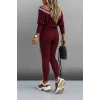 Kadın Uzun Kollu Tek Omuzu Açık Detaylı Viskon Iki Iplik Bluz Ve Pantolon Ikili Takım