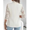 Kadın Uzun Kollu Truvakar Kol önden Düğmeli Cepli Dantelli Atlas Ceket