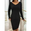 Kadın Uzun Kollu V Yaka Triko Elbise