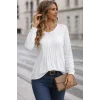 Kadın Uzun Kollu Yuvarlak Yaka Nervürlü Bluz