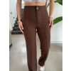 Kadın Yüksek Bel Full Likralı Krep Kumaş Pantolon