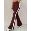Kadın Yüksek Bel İspanyol Paçalı Yanlardan şerit Detaylı Dalgıç Tayt Pantolon