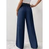 Kadın Yüksek Bel önden Bağlamalı Geniş Kesim Keten Pantolon