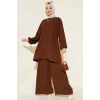 Kahverengi Tunik Pantolon Alt Üst Takım 6663