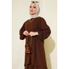 Kahverengi Tunik Pantolon Alt Üst Takım 6663