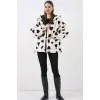Kapüşonlu Peluş Ceket 5236 - Ekru