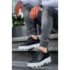 KB-056 Kuback Siyah Cilt Beyaz Yüksek Taban Günlük Spor Ayakkabı