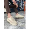 KB-703 Kuback Bej Süet Lastikli Günlük Erkek Ayakkabı