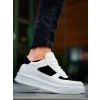 KB-X8 Kuback Beyaz Siyah Cilt Yüksek Taban Günlük Spor Ayakkabı
