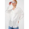 Kırışık Saten Gömlek 20316 - Beyaz