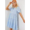 Kısa Kol Kısa Elbise 2554 - Mavi