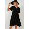 Kısa Kol Kısa Elbise 2554 - Siyah