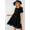 Kısa Kol Kısa Elbise 2554 - Siyah