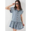 Kısa Kot Elbise 2530 - Mavi