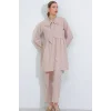 Krem Örme Pantolon Tunik Alt Üst Takım 6654
