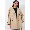 Kuşaklı Kısa Trençkot 5974 - Bej