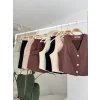Mini Yelekli Şortlu Keten Takım 10176-08