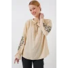 Nakışlı Örme Bluz 941 - Bej