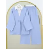 Önden Bağlamalı Pantolonlu Kimono Takım   -Bebe Mavi